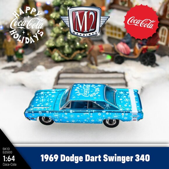 🎄 M2 Machines Coca-Cola 1969 Dodge Dart Swinger 340 – Holiday Edition 1:64 - Picture 1 of 1